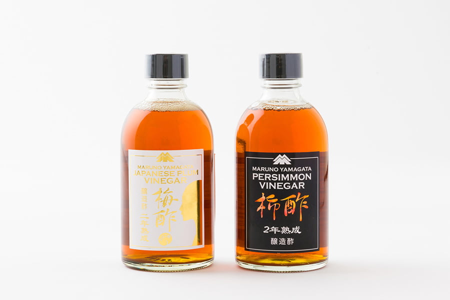 2年熟成原酢セット 柿酢・おばこ梅酢(300ml×2本)